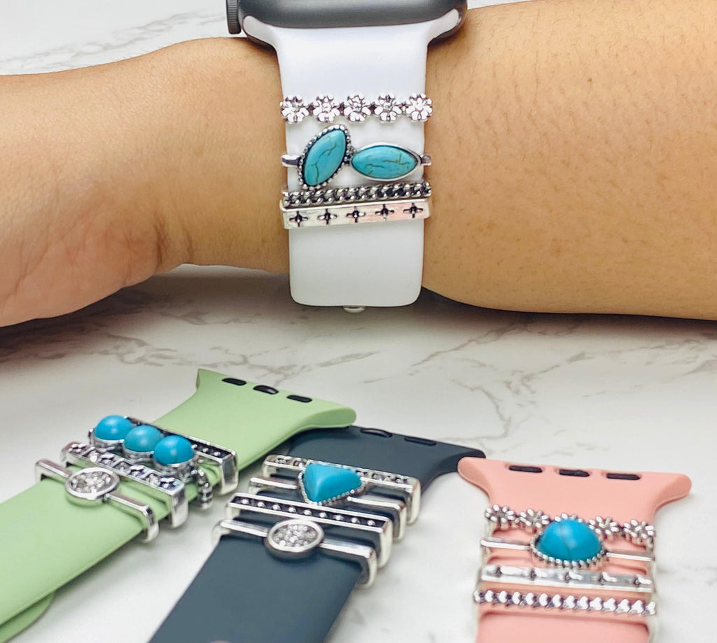 Turquoise Stackable Watch Band Charms for Apple Watch, Fitbit, iWatch Band Charms, Apple Watch Accessories, Apple Watch Jewelry