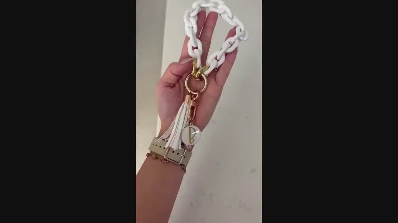 MythDone Chunky Chain Link Wristlet Keychain Acrylic Bangle Key