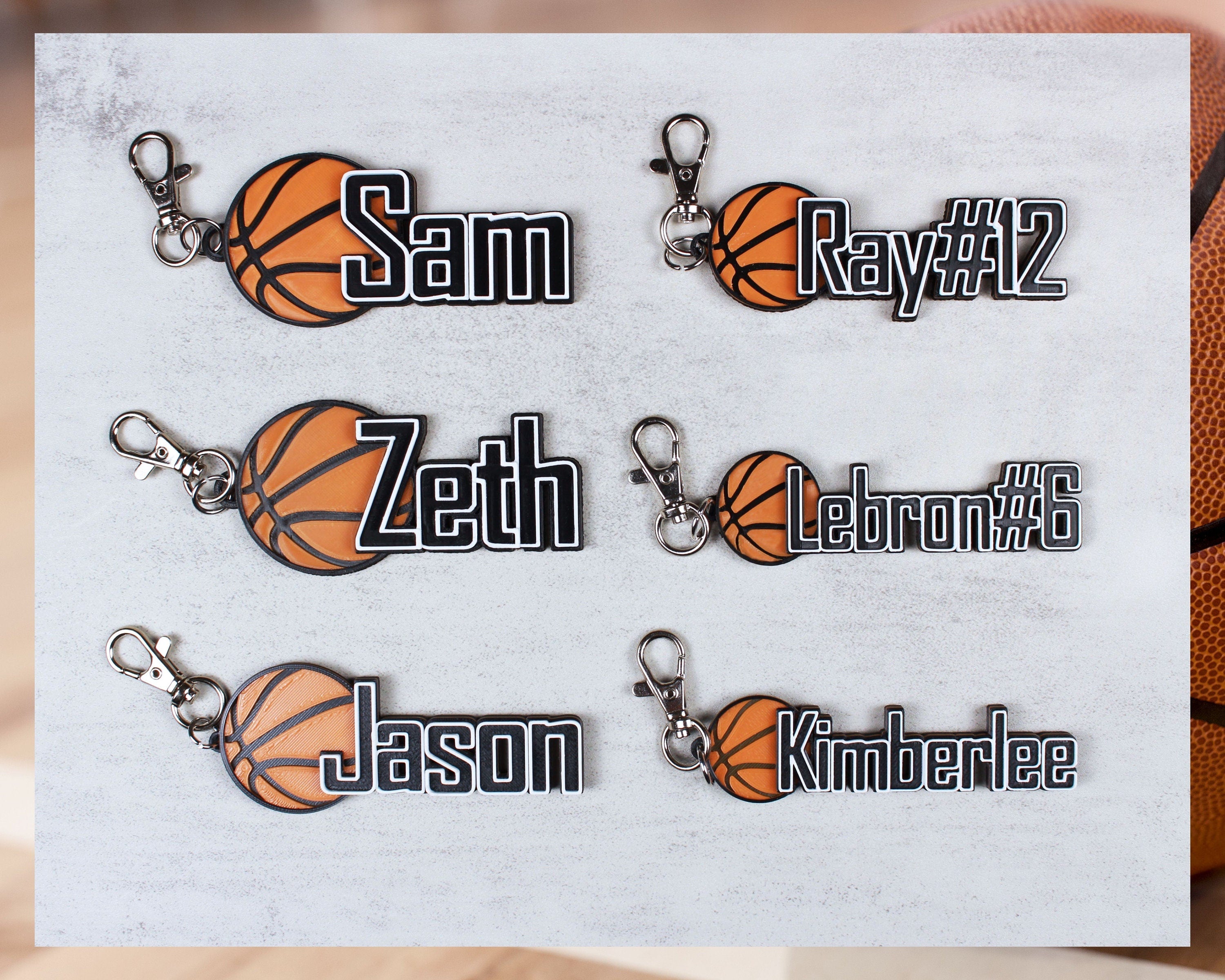Personalized Basketball Kids Name Keychains, Custom Round Ball Key Chains,  Key Rings, Sport Bag ID, Personalized Gift, Ball Tag, Boys Gift 