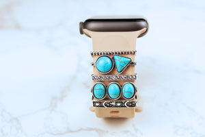 Apple Watch Charms. Turquoise Stackable Watch Band Charms for Apple Watch, Fitbit, iWatch Band Charms, Apple Watch Accessories.